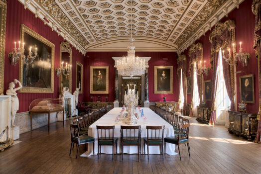 Chatsworth, Dining table, decorations